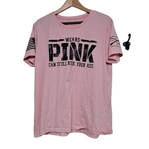 Grunt Style Tshirt Women Size 3XL Wears Pink Kick Ass Pink Cotton Short Sleeve
